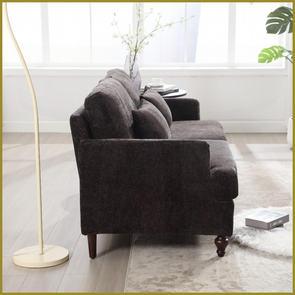 Mid Century Modern Chenille 2-Seat Loveseat Sofa with Solid Wood Frame - Ideal for Living Room & Bedroom