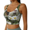 thumbnail image 2 of Kdxio Daisy Guinea Pig Print Workout Crop Tank Top for Women Racerback Yoga Tank Tops Athletic Sports Shirts Exercise Undershirts, 2 of 5