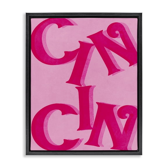 Stupell Industries Eclectic Celebration Cin Cin Cheers Black Floating Frame Canvas Art, 17 x 21, by Lil' Rue