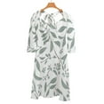 thumbnail image 6 of Seamless Sage Green Leaf Pattern Womens Summer Dress Tie Back A Line Flare Dress, 6 of 9