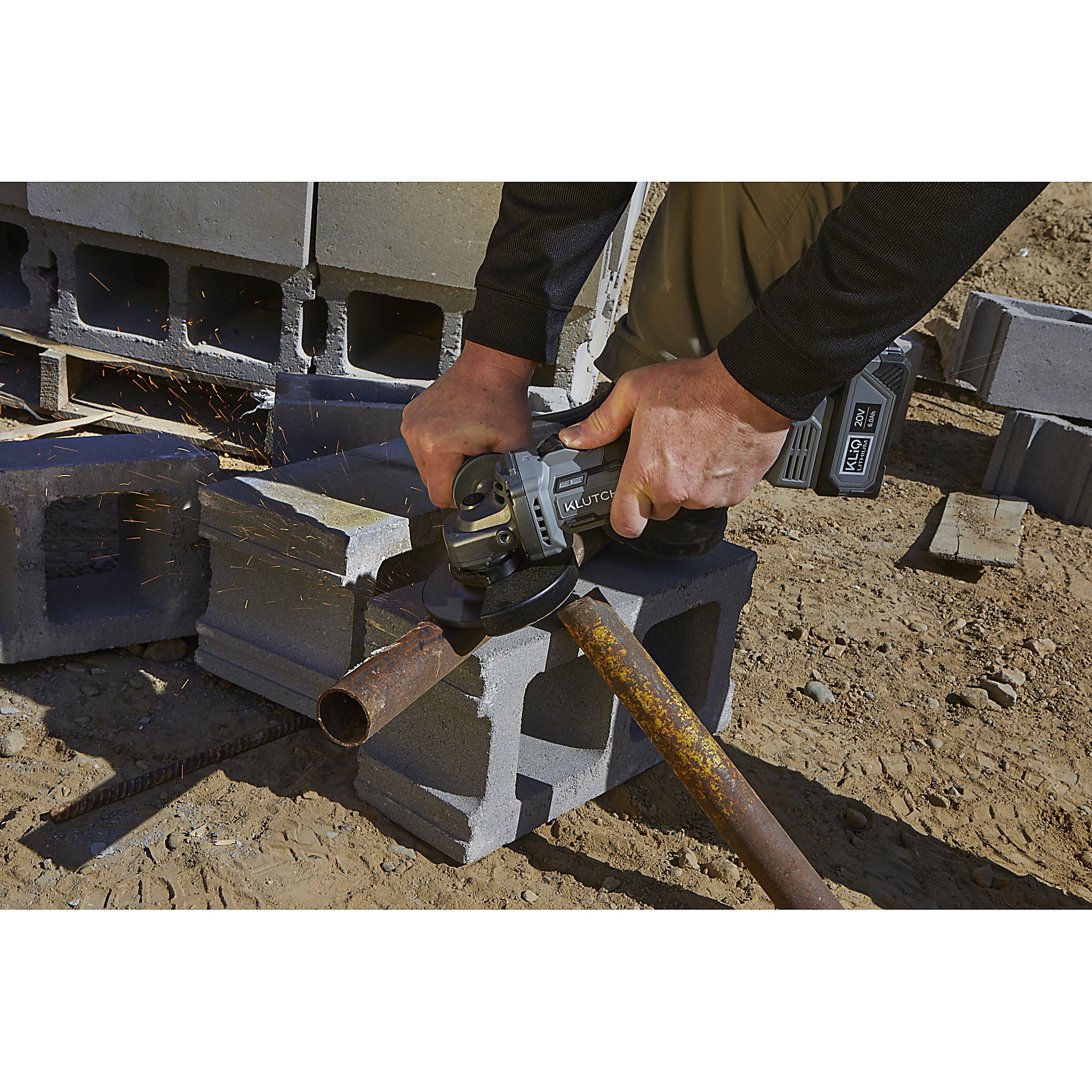 Klutch 4-1/2in. Metal Angle Grinder, KLiQ 20V, 8500 RPM, Brushless, Cordless, Bare Tool