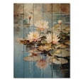 thumbnail image 3 of Designart "Monet s Water Lily Tribute II" Floral Print on Natural Pine Wood, 3 of 5
