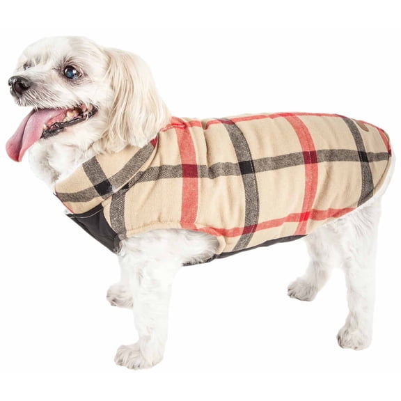 Pet Life ® 'Allegiance' Classical Plaided Insulated Dog Coat Jacket