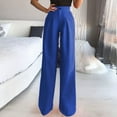 thumbnail image 4 of KaLI_store Wide Leg Pants for Women Womens Yoga Dress Pants with Pockets Stretch Work Pants for Women Bootcut Leg Slacks for Office Casual Blue,M, 4 of 5