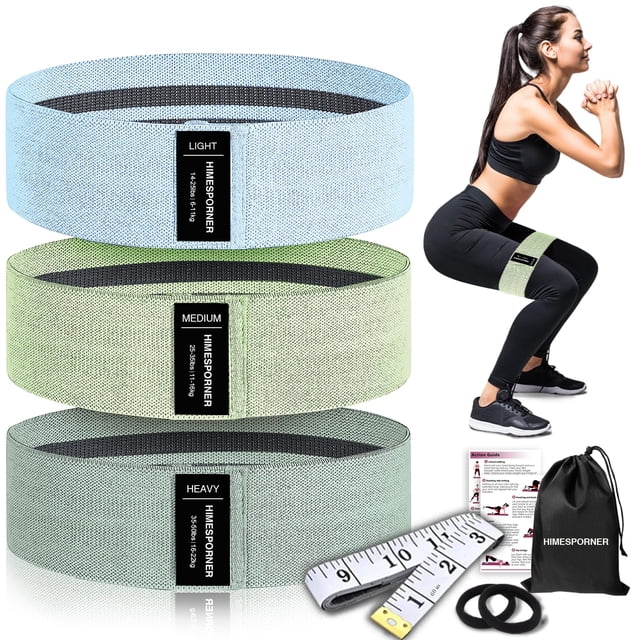 Bandas de resistencia HIMESPORNER de tela ancha de 3 niveles para entrenamiento