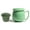 Green(Glossy), variant on Celadon Porcelain Tea Cup with Inner Strainer and Lid,Jade Greenware,4 Optional Patterns,龙泉青瓷茶漏茶杯 (Green(Hacking Pieces))