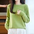 thumbnail image 4 of DAFPZW Wool Sweaters for Women Fall Winter Warm Soft Knitted Tops Casual Loose Pullover Crew Neck Long Sleeves Shirts, 4 of 5