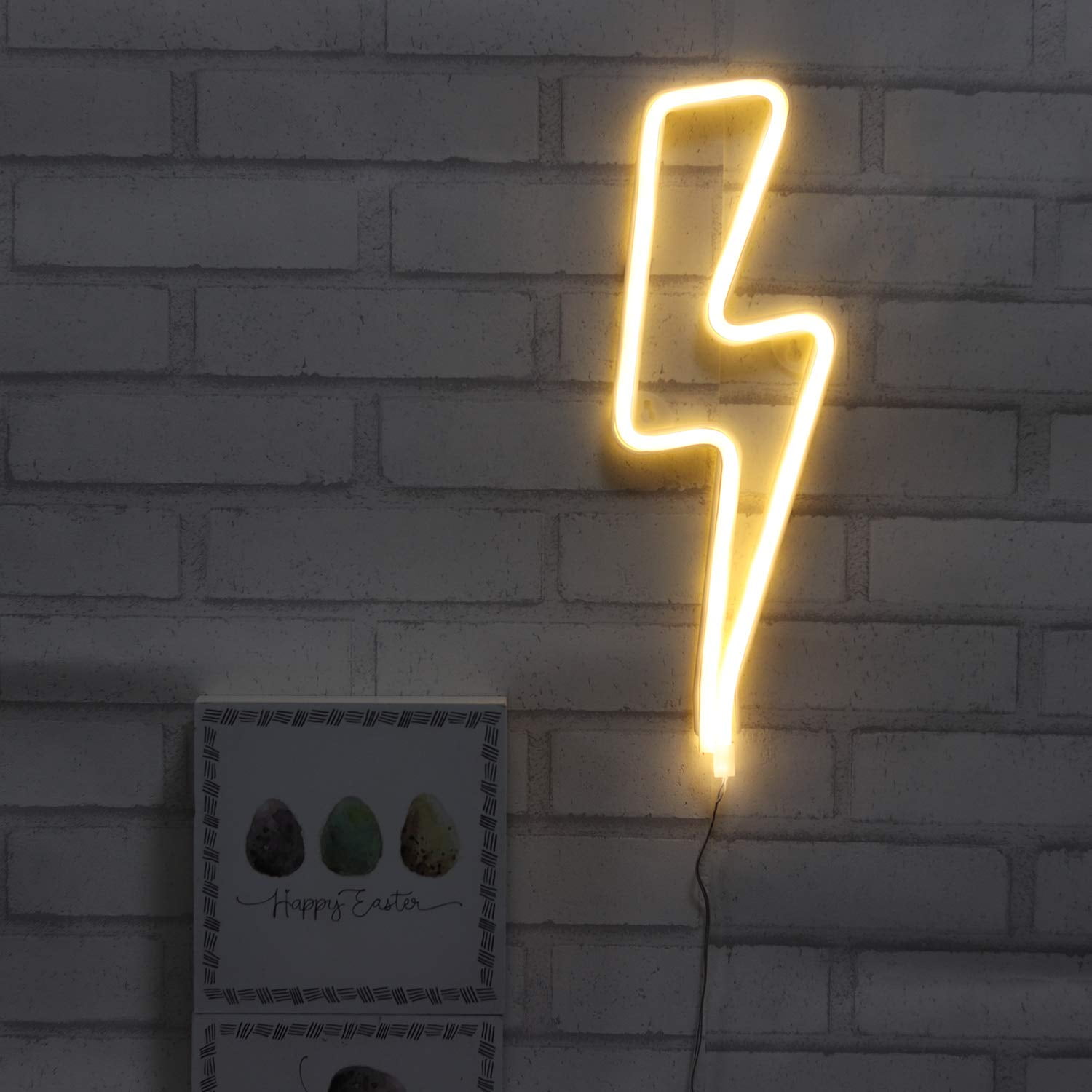 Led Neon Lightning Shape Wall Sign Halloween For Cool Light