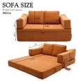 thumbnail image 5 of Aukfa 70.87" Folding Sofa Bed, Convertible Loveseat Sleeper Floor Couch, Sleeping Mattress, Removable Backrest, Orange, 5 of 8