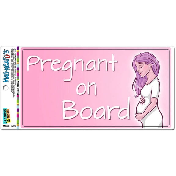 Pregnant on Board Pink Pregnancy Baby Automotive Car Refrigerator Locker Vinyl Magnet