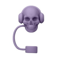Deeceymbur Silicone Straw Cover Cap Cup toppers for Straw Halloween Skull Straw Cap Cup Food Grade Silicones Ice Cup 10MM Silicones Straw Sleeve