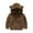 Brown, variant on Fesfesfes Toddler Fleece Jackets Baby Boys Girls Flannel Jackets Solid Color Plush Coat Cute Hoodie Thick Coat Winter Jacket