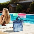 thumbnail image 5 of PRINxy Mesh Shower Bag Travel Storage Bag Portable Beach Bag Cosmetic Organizer Handbag Mesh Travel Shower Caddy Tote Bag for Gym, Swim, Bathrooms Blue, 5 of 8