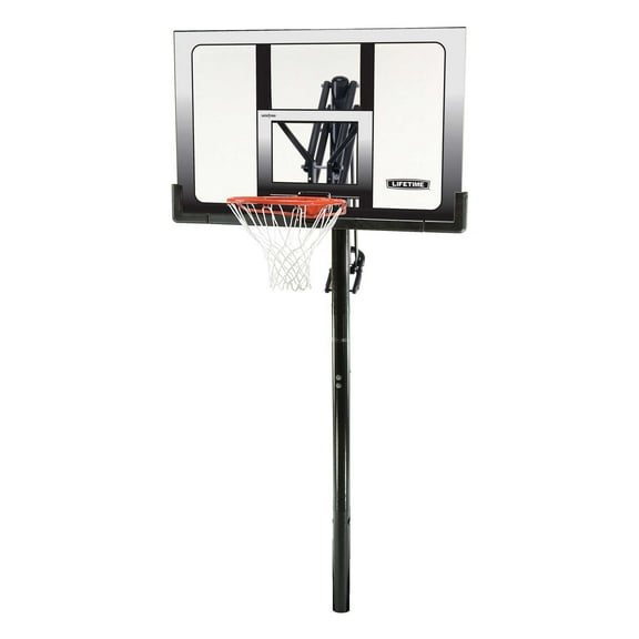 Lifetime 52-Inch Shatterproof Inground Basketball Hoop with Power Lift Adjustment & Slam-It Rim – Model 71281-Outdoor Play