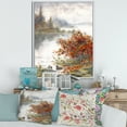 thumbnail image 2 of Designart 'View Of The Lake In Autumn Colored' Traditional Framed Canvas Wall Art Print, 2 of 5