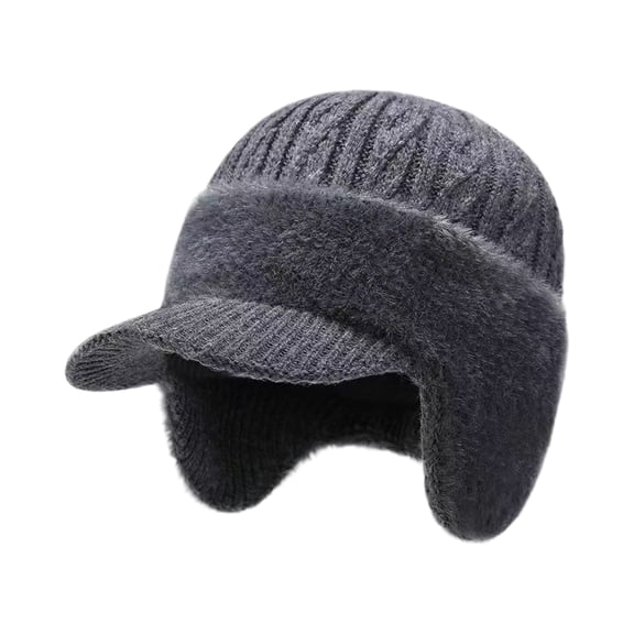 Domzle Knit Beanie Hats Soft Warm Breathable Knitted Headwear for Men Gray
