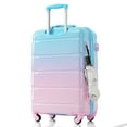 thumbnail image 5 of Euroco 3 Piece Luggage Sets, 20" Carry-on Suitcase with USB Port and Cup Holder,Hardside Lightweight Suitcase Set with TSA Lock and Spinner Wheels(20"/24"/28"),Blue & Pink, 5 of 7