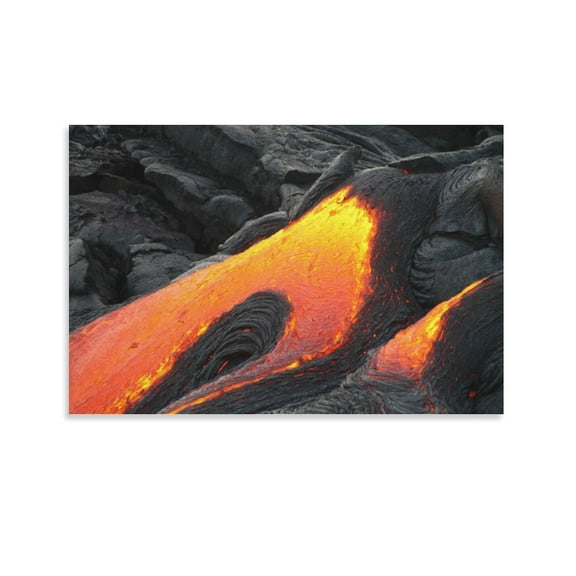 Lava Flow in Hawai'i Volcanoes National Park Canvas Art Poster And Wall Art Picture Print Modern Family Bedroom Decor Posters,Unframe-style,16x24inch(40x60cm)