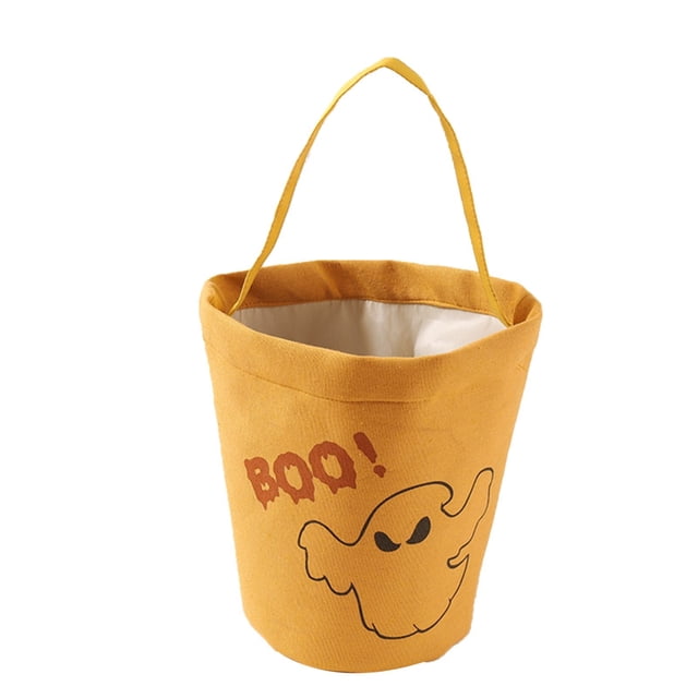 Seau de Rangement Alimentaire Halloween pour Bonbons en Toile Citrouille Réutilisable Portable Multifonction Meilleur Cadeau de Fête Halloween