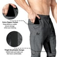 thumbnail image 4 of BROKIG Mens Thigh Mesh Gym Jogger Pants, Casual Slim Fit Tapered Workout Training Sweatpants with Zipper Pocket (XX-Large, Dark Gray), 4 of 9