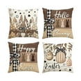 thumbnail image 2 of AuroraX Easter Throw Pillow Covers Set of 4 18x18 Inch Square Farmhouse Short Plush Outdoor Eggs Bunny Rabbits Decorative Pillow Covers 4 Pack Brown Spring Cushion Case for Couch Sofa Living Room, 2 of 6