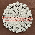 thumbnail image 2 of MOPOOR Pure Beige Cotton Handmade Lace Table Placemats Handmade Crochet Cloth Round Coasters,Kitchen Coffee Cup Mug Mats Dinner Place Mats, 2 of 8