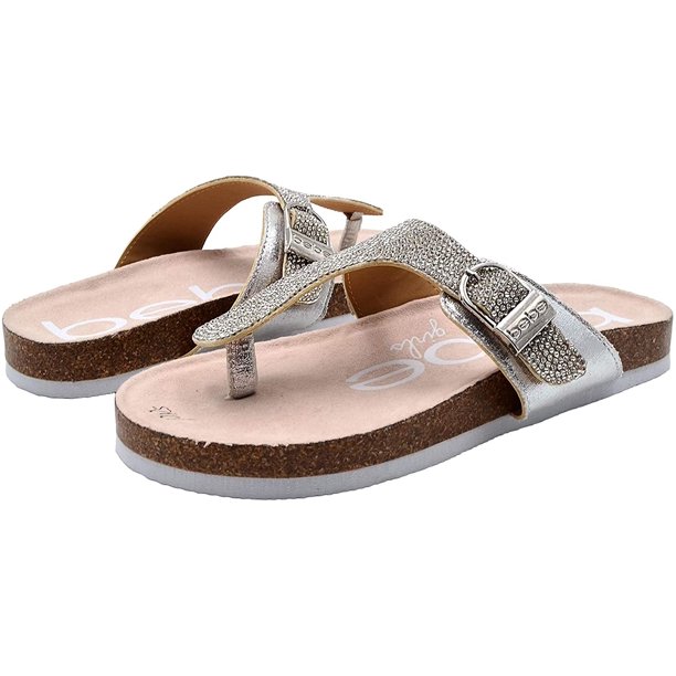 bebe silver slides