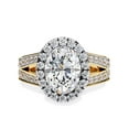 thumbnail image 2 of IGI Certified Lab Grown Diamond Engagement Ring | Center 9x6.5mm Oval Cut Split Shank Halo Solitaire Wedding Rings For Women In 14k Solid Yellow Gold | F-G, VS-SI Quality (2.33 Ctw) Ring Size-7.5, 2 of 6