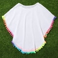 thumbnail image 3 of Big Girls Bathing Suit Beach Coverups Swimwear Cover-ups Wraps with Pom Pom Trim 7-14 Years, 3 of 5