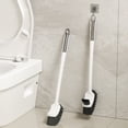 thumbnail image 3 of Kezqiaxn Toilet bowl Brush Heavy Duty Toilet Brush With Hanging Ring Suspension Draine Bathroom Brush for Cleaning Wand, Compact Toilet Cleaner With Under The Rim Scrubber White, 3 of 8