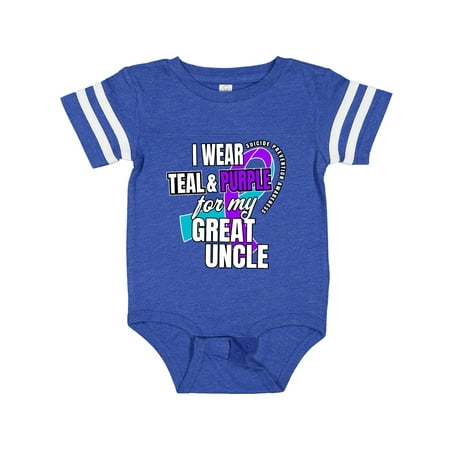 

Inktastic Suicide Prevention I Wear Teal and Purple for My Great Uncle Gift Baby Boy or Baby Girl Bodysuit