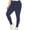 Blue, variant on Plus Size Women's High Waist Yoga Pants Solid Color Workout Fitness Training Exercise Leggings