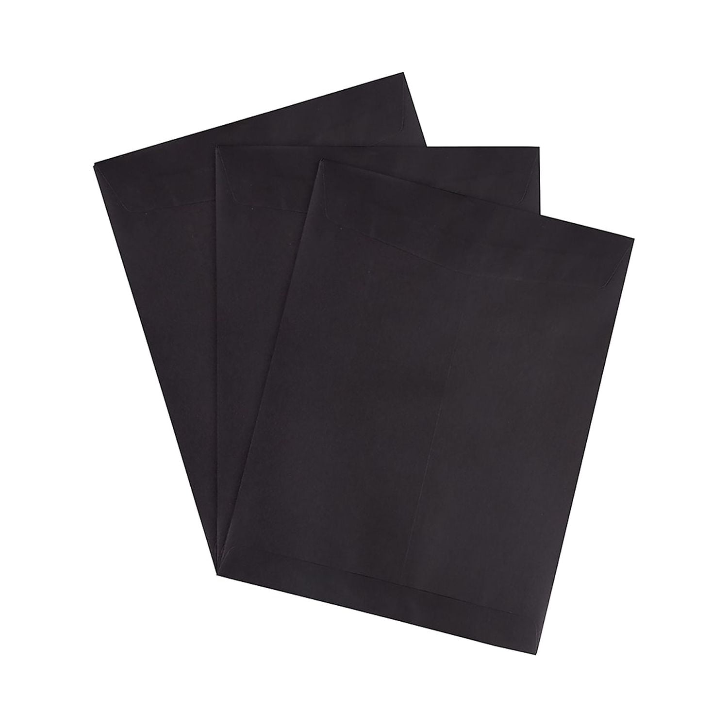 JAM Paper 10 x 13 Open End Envelopes, Smooth Black, 50/Pack