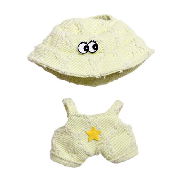 Conjunto de ropa para Mini muñeca con accesorios de sombrero, disfraz en miniatura, traje, pantalones, conjunto para muñecas de 15cm, muñeco colgante verde