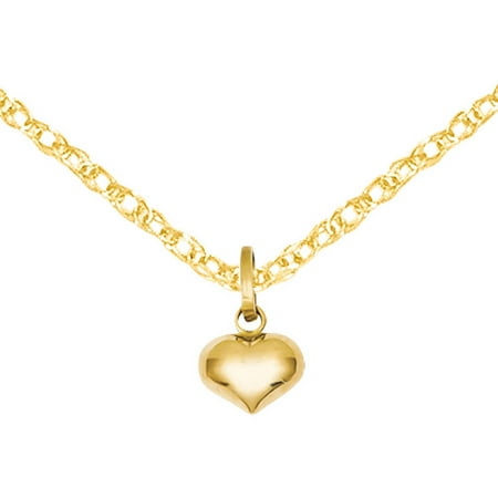 Fancy Puffed Heart - 14kt Gold Puffed Heart Charm