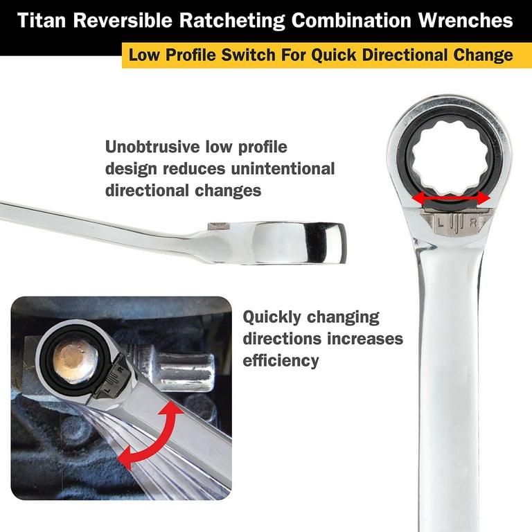 Titan 14510 10mm Reversible Ratcheting Wrench - Professional Grade, Compact & Handy