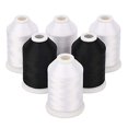 thumbnail image 2 of Simthread 4 White 2 Black 60WT Sewing Bobbin Fill Machine Embroidery Thread - 1500 Meters Spool Eachâ€¦, 2 of 4