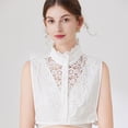 thumbnail image 3 of HOYUFEI Cute Petal Fake Collar Playful White Cotton Shirt Detachable Collars, 3 of 8