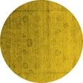 thumbnail image 1 of Ahgly Company Machine Washable Indoor Round Oriental Yellow Industrial Area Rugs, 8' Round, 1 of 4