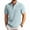 Light Blue, variant on Men's Casual Collarless Short Sleeve Button Down Stripe Top for Spring Fall Summer Style,Khaki,XL