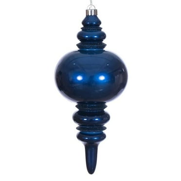 Vickerman N241331DCV 13 in. Midnight Blue Candy Glitter Finial UV Ornament