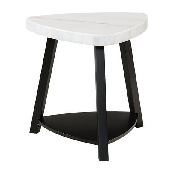Picket House Furnishings Lena White Marble Top End Table