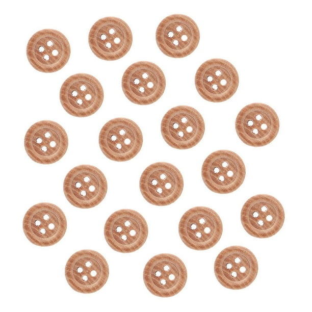 Wood Buttons 50Pcs Classic Round Coat Replacement Buttons For DIY Crafts Light Brown Color Suitable For Knitting And Sewing Projects