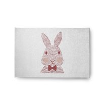 Simply Daisy 2' x 3' Ligonberry Red Monochrome Bunny Easter Chenille Rug