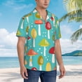 thumbnail image 2 of Lsque Mushrooms pattern Hawaiian Shirt for Men, Unisex Summer Beach Casual Short Sleeve Button Down Shirts-3X-Large, 2 of 9