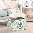 thumbnail image 3 of Yayeee Collapsible Cube Storage Bin with Lid Fabric Closet Decorative Basket with Handles, Green Animals Pattern, 3 of 7