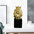 thumbnail image 1 of León abstracto coleccionable cabeza de animal decoración estatuilla escultura modelo artesanía adornos hogar Oficina escritorio decoración Dorado 8.5x7.5x24cm Soledad Estatua de león, 1 of 9