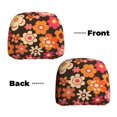 thumbnail image 6 of 2 Pce Car Headrest Cover 11×10.2in With Elastic Easy To Install Anti-Crack Stain Tear Used For Most Car Headrest Retro Groovy Flowers Pattern (10), 6 of 8