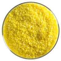 - 1 Lb Bullseye Medium - 90 Coe - Sunflower Yellow Opal, Made from crushed, screened, and magnetically cleaned Bullseye Compatible sheet glass. By Frit Ship from US