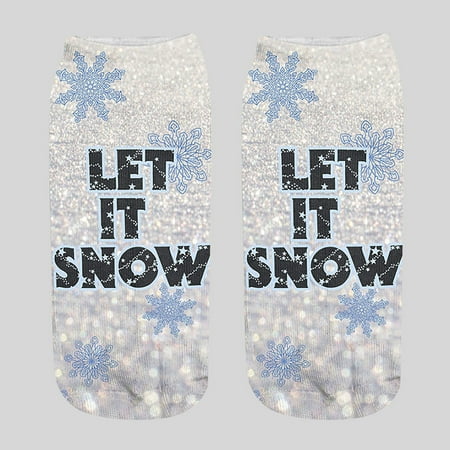 

christmas socks for women 1 Pairs Unisex Christmas Funny 3D Fashion Printed Casual Socks Cute Low Cut Ankle Socks
